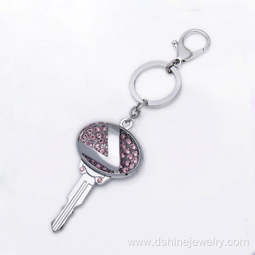 Custom Made Metal Key Shape Keychain Rhinestone Key Rings